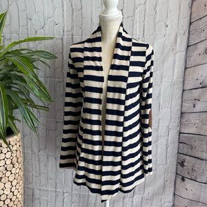 Always...Me Blue and White Strip wit  Brow Elbow Patch Cardigan Sweater Size: S‎